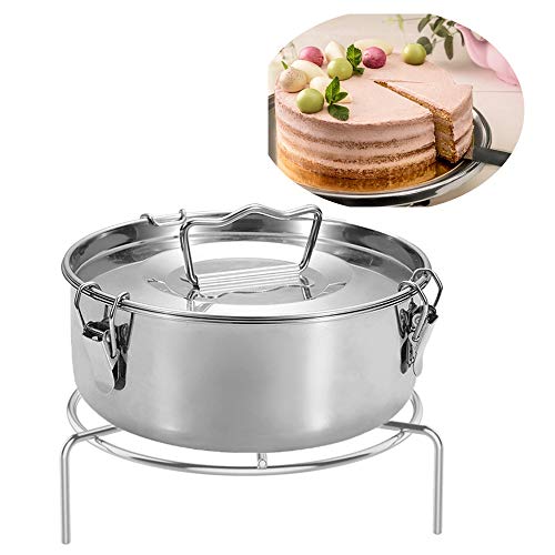 Molde para Hornear con Tapa, Máquina para Hacer Pasteles de Acero Inoxidable con Tapa y asa de Fácil Elevación Para Vaporera de 6 litros