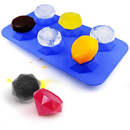 Molde Silicona Para Hielo Diamante,SENHAI Moldes y Bandejas para Bielo Paquete 3 Cubetas Para Cubitos Hielo Molde Para Pasteles Disponible en Horno Refrigerador Horno Microondas Congelador