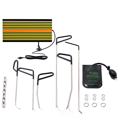 Mookis Dent Removal Rod Body Repair, Body Kit 11pcs Sin Color, Reparación de abolladuras y reparación de granizo, Air Wedge, LED Reflector Board