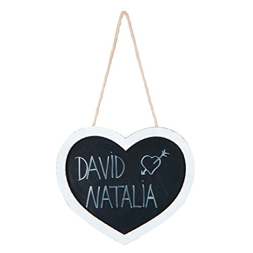Mopec Pizarra con Forma de corazón, Madera, Negro, 38.5 x 34 x 1cm