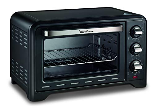 Moulinex Optimo OX444810 - Horno de Conveccción de 19 L, 6 Modos de Cocción , Termostato hasta 240 y Temporizador hasta 120 Minutos, Bandeja de Horneado y Rejillas Reversibles, Diseño Compacto