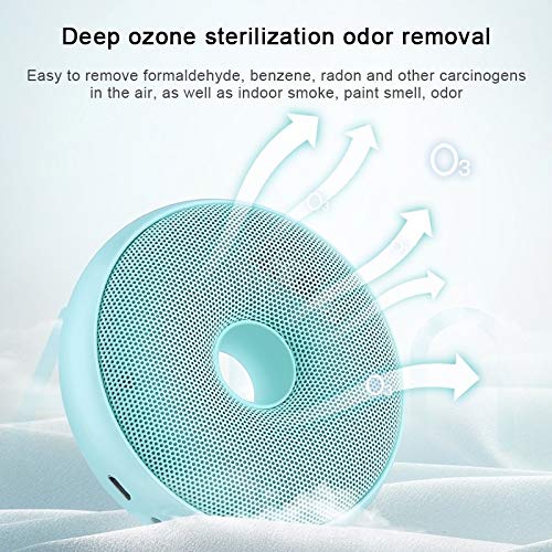 MQMT Donut Portátil Eléctrico Purificador De Aire Inicio Alquiler De Ozono del Anión del Desodorante, luckyqq (Color : Blue)