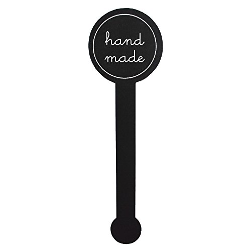Mr-Label 250 PC De Etiqueta Engomada Negra Del Lollipop - Etiqueta Engomada Hecha A Mano/Etiqueta Adhesiva Hecha A Mano Para El Producto Hecho A Mano (Hecho A Mano)