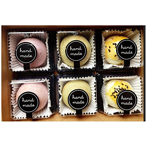 Mr-Label 250 PC De Etiqueta Engomada Negra Del Lollipop - Etiqueta Engomada Hecha A Mano/Etiqueta Adhesiva Hecha A Mano Para El Producto Hecho A Mano (Hecho A Mano)