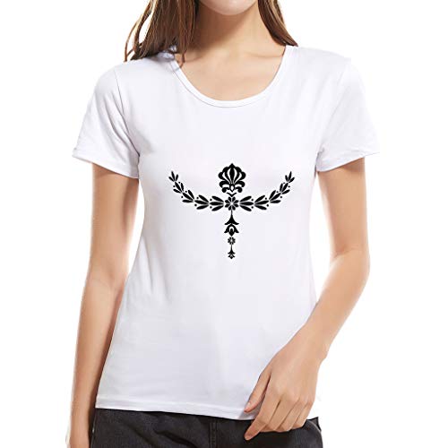 Mujeres de impresión de Bolsillo más el tamaño de Manga Corta Blusa Easy Top Camisa Mujer Mangas Largas Tops Algodón Cuello Redondo Blusa Túnica Casual Fiesta Elegante Tank Tops Blusa