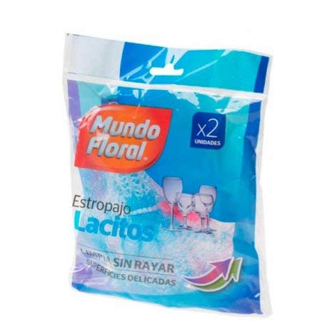 Mundo Floral Estropajo antibacterias lacitos, 2 unidades