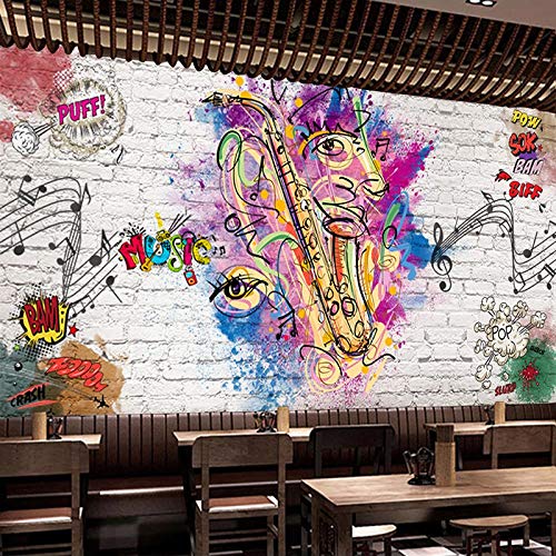 Mural,Papel Tapiz Fotográfico Personalizado 4D Pintado A Mano Personalidad Graffiti Arte Pintura De Pared Retro Restaurante Cafetería Tienda De Ropa Decoración Mural Pintura Revestimiento De Parede