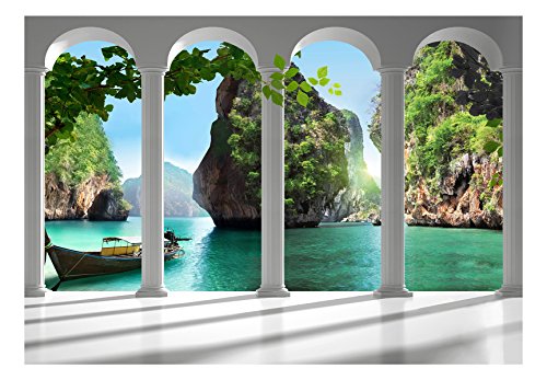 murando Fotomurales autoadhesivo 343x256 cm XXL Papel pintado tejido no tejido Decoración de Pared decorativos Murales moderna de Diseno Fotográfico Playa Naturaleza Paisaje Mar 10110903-13