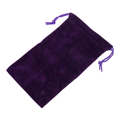 MYA - Bolsa de tarot con cordón para bolsa de almacenamiento de tarjetas de juego de tartas de terciopelo y pentagrama, velur, negro, 19cm/7.48" × 11cm/4.33"