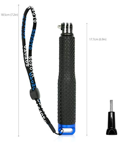 MyGadget Selfie Stick GoPro Palo de Selfie - Monopod Flexible y Extensible - Extensión Ajustable para Cámaras GoPro Hero/Sony Action CAM – Azul