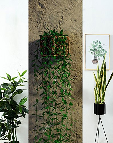 MZMing Plantas Hiedra Artificial Decoración Interior y Exterior - 5 Pack Falso Artificial Colgante de la Planta Deja Guirnalda Hiedra Artificial de Hogar Boda Jardín Valla Escalera para Decoració