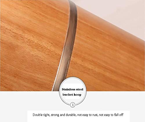 MZZYP Encina Espesa Filo Barril de Madera baño de pies Barril con Tapa hogar de Madera Durable pie Sanitaria Cubo Cuba de Lavado pie 24cm casa