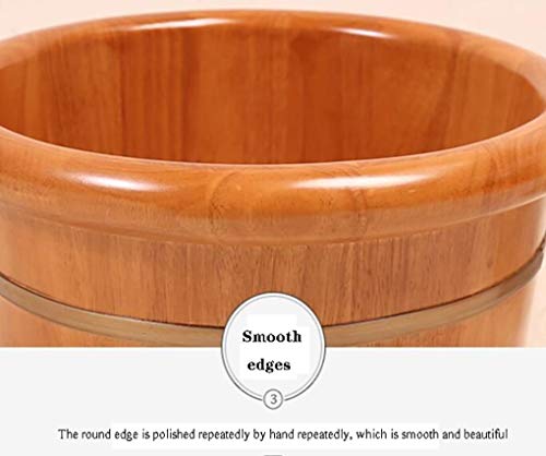 MZZYP Encina Espesa Filo Barril de Madera baño de pies Barril con Tapa hogar de Madera Durable pie Sanitaria Cubo Cuba de Lavado pie 24cm casa