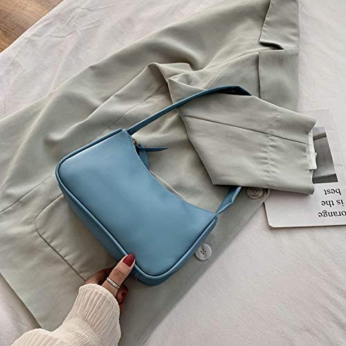 N / A Bolso Retro Bolso Vintage Bolso para Mujer Bolso Baguette Femenino de Cuero Mini 230 X 150 X 80 mm