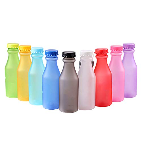 N / A La Botella de Agua de Color Caramelo no es frágil, Botella de Agua de plástico Esmerilado, fácil de Transportar, Viajar, Hacer Yoga, Correr, Botella de Agua para Acampar 550 ml