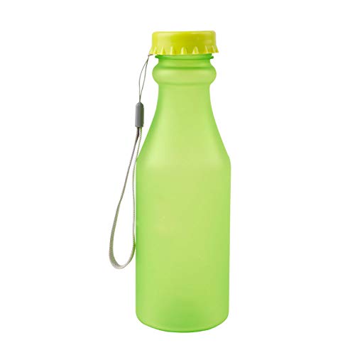 N / A La Botella de Agua de Color Caramelo no es frágil, Botella de Agua de plástico Esmerilado, fácil de Transportar, Viajar, Hacer Yoga, Correr, Botella de Agua para Acampar 550 ml