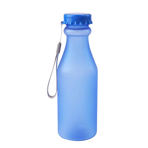N / A La Botella de Agua de Color Caramelo no es frágil, Botella de Agua de plástico Esmerilado, fácil de Transportar, Viajar, Hacer Yoga, Correr, Botella de Agua para Acampar 550 ml