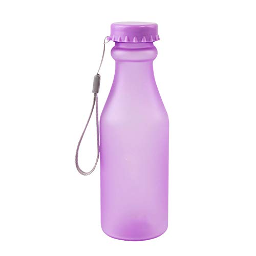 N / A La Botella de Agua de Color Caramelo no es frágil, Botella de Agua de plástico Esmerilado, fácil de Transportar, Viajar, Hacer Yoga, Correr, Botella de Agua para Acampar 550 ml