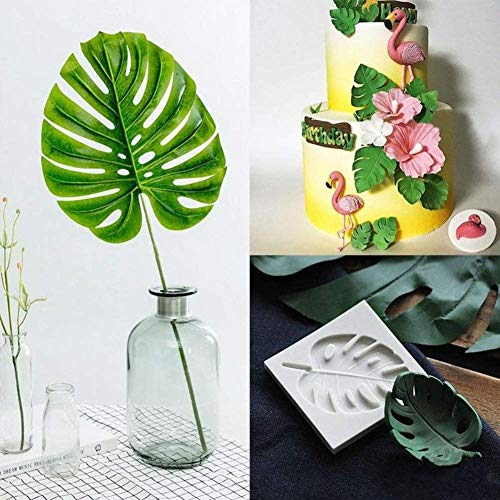 Naisicatar Silicona Monstera Forma de Hoja Molde de Pastel Fondant sugarcrat decoración Hornear Molde, Gris, Una Talla