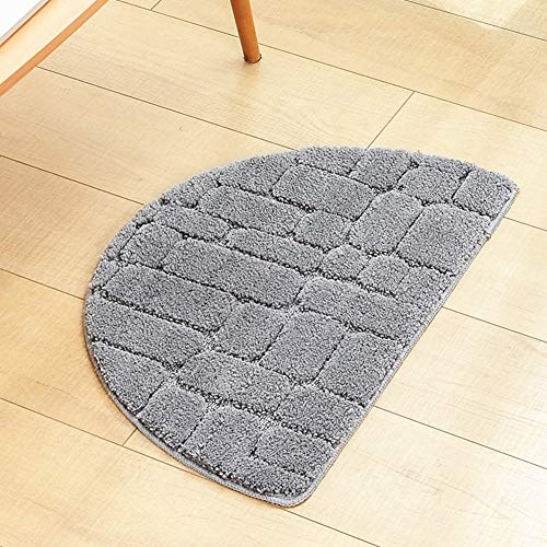 NANAD Felpudo para Exteriores, cómodo, Antideslizante, tapete para Puerta, Lavable de Microfibra, Absorbente de Agua, Media Luna, Absorbente de Barro, Felpudo mágico, Gris, 40x68cm