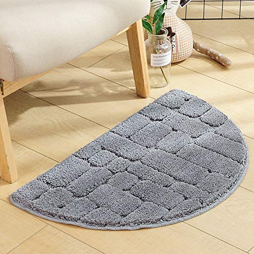 NANAD Felpudo para Exteriores, cómodo, Antideslizante, tapete para Puerta, Lavable de Microfibra, Absorbente de Agua, Media Luna, Absorbente de Barro, Felpudo mágico, Gris, 40x68cm