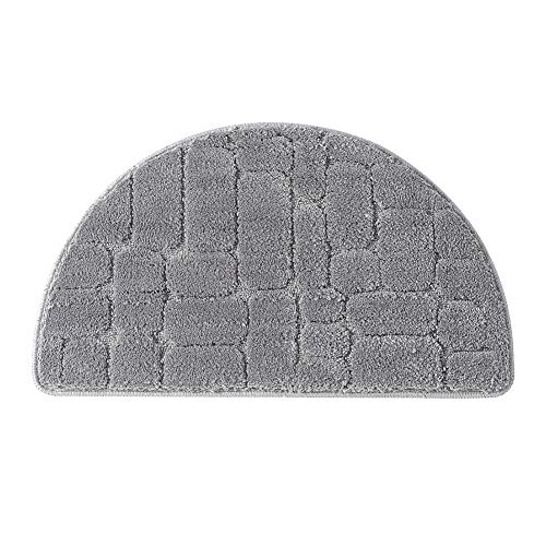 NANAD Felpudo para Exteriores, cómodo, Antideslizante, tapete para Puerta, Lavable de Microfibra, Absorbente de Agua, Media Luna, Absorbente de Barro, Felpudo mágico, Gris, 40x68cm