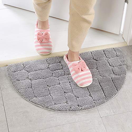 NANAD Felpudo para Exteriores, cómodo, Antideslizante, tapete para Puerta, Lavable de Microfibra, Absorbente de Agua, Media Luna, Absorbente de Barro, Felpudo mágico, Gris, 40x68cm