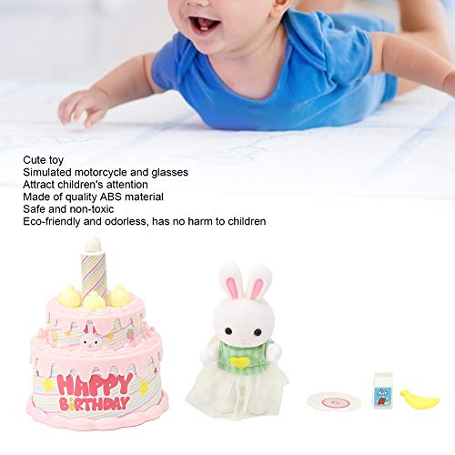 Naroote Lindo, Juguetes de casa de muñecas de Color Brillante, Mini Juguetes de Plato de Pastel, Material ABS, Seguro y no tóxico, Mano de Obra Exquisita, Juguetes de muñecas(6621-8 Birthday Cake)