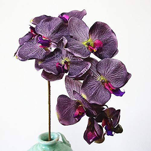 NAttnJf 1 Unid Flor Artificial Mariposa Orquídea Jardín Realista Fiesta de Boda Home Office Hotel Decoración 10#