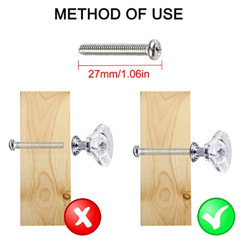 Natuce Pomos y Tiradores de Muebles 16 Piezas Tiradores de Cristal 30mm Pomos Puertas para Armarios Cajones Cocina Gabinetes Diamante