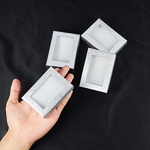 NBEADS Caja de Ventana de Cartón, Caja de Regalo de Papel de 10 Pieza con Esponja para Collar, Pulsera, Pendiente, Exhibición Y Almacenamiento de Joyas, 9x6.5x2.8 cm