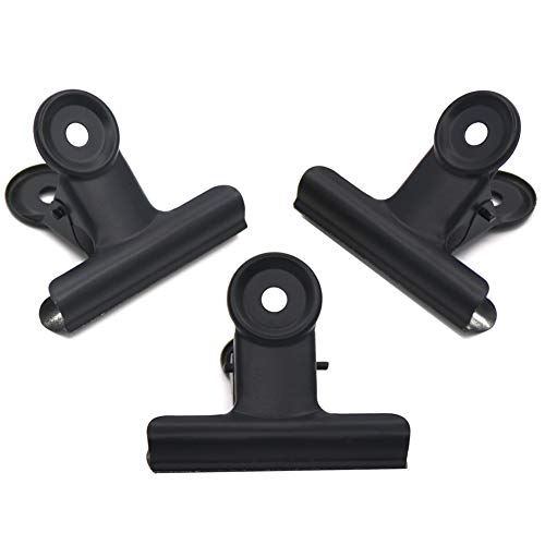 Negro metal Bulldog Binder clips, Coideal 20 paquete de 2 pulgadas de gran bisagra clips de papel abrazaderas para bolsas de alimentos, fotos fotografías, fuente de oficina en el hogar (51mm)