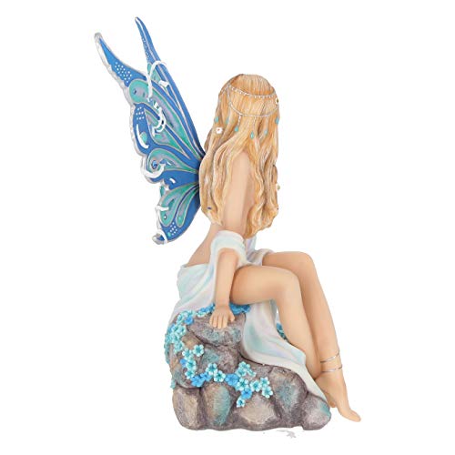 Nemesis Now - Jewelled Fairy Sapphire - Figura Decorativa con Forma de Hada, Resina, Color Azul, 19 cm, Talla única