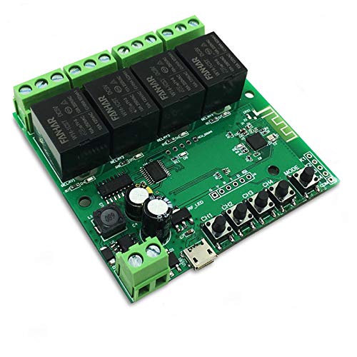 Newgoal Módulo de relé de interruptor inteligente WiFi de 4 canales, la aplicación TUYA/Smart Life se utiliza para el control remoto del hogar inteligente, el tiempo instantáneo es ajustable