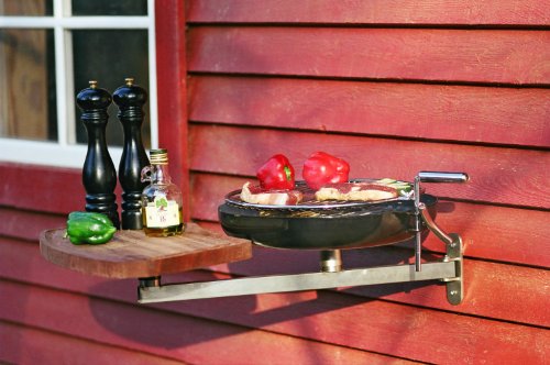 Nielsen exterior balcón de barbacoa con de brazo y tabla de cortar