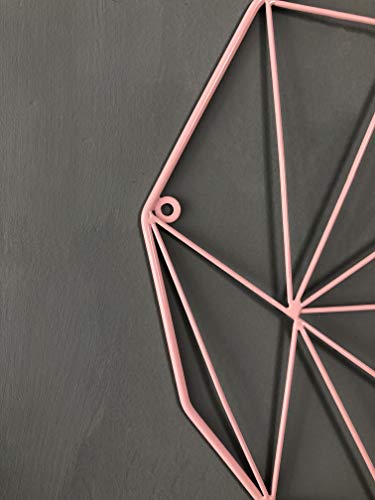 NIKKY HOME Panel de Ins de Rejilla de Pared de Hierro para Pantalla Colgante de Fotos y Organizador de decoración de Pared de Bricolaje, Tablero de Notas en Forma de corazón 50X9.5X50 cm Rosa