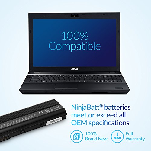 NinjaBatt Batería para ASUS A32-K52 A42 K52J K52N K42J K42JC A52F A42-K52 X52F K52 A41-B53 K42F A41-K52 K52F A62 X42 X52J A52J A42J K52JC - Alto Rendimiento [6 Celdas/4400mAh/48wh]