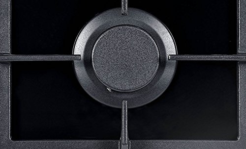 NJ Domino-302G Placa de gas incorporada 2 quemadores Quemador Wok de vidrio negro de 30 cm Uso de GLP/gas natural