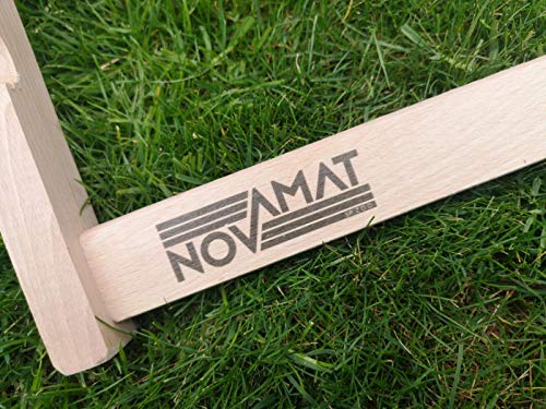 Novamat – Tumbona de jardín de madera, plegable, tumbona para relajarse, silla para la playa, Hojas verdes.