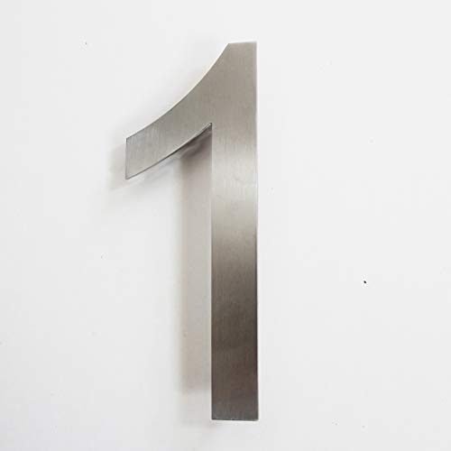 Número de calle, de acero inoxidable, altura 15,5 cm, número de casa, número de puerta de diseño 1