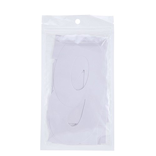 Números Blancos 0 a 9 Pegatina de Número de Basurero con Ruedas Números Auto Adhesivos Grandes, 17,5 cm por 9,5 cm, 40 Piezas