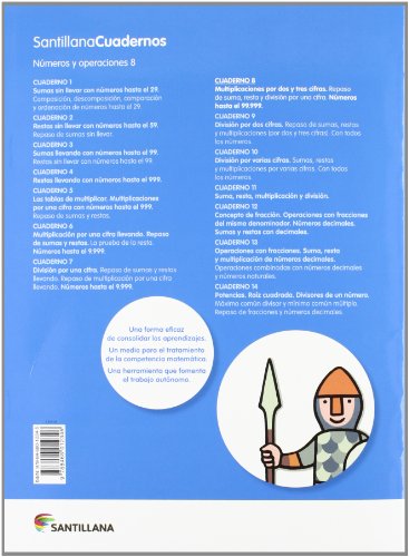 NÚMEROS Y OPERACIONES 8 SANTILLANA CUADERNOS - 9788468012346