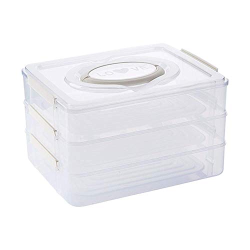 Nyfcc Frigorífico Multi-Capa for Frutas y Verduras Cocina ultracongelados de Masa hervida Caja con Tapa de Almacenamiento de Alimentos Congelador (Color : White)