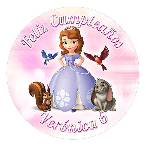 OBLEA de Papel de azúcar Personalizada, 19 cm, diseño de Disney La Princesa Sofía
