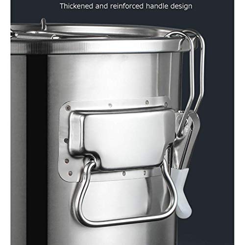 Olla 304 de la categoría alimenticia de acero inoxidable sellado barril espesado de gran capacidad a prueba de fugas, líquido almacenaje del vino Barril Barril de arroz (28cm) (Color: Plata, Tamaño: 2