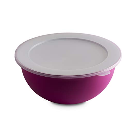 Omada Design Bowl 3.5 lt + tapa, diámetro 26 cm, blanco por dentro y coloreado por fuera, en polipropileno y antibacteriano