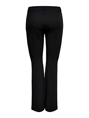 Only ONLROCKY Mid Flared Pant TLR Noos Pantalones, Negro (Black Black), 36/L32 (Talla del Fabricante: Small) para Mujer