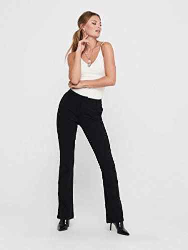 Only ONLROCKY Mid Flared Pant TLR Noos Pantalones, Negro (Black Black), 36/L32 (Talla del Fabricante: Small) para Mujer