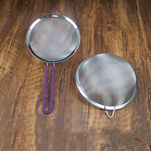 Opcional acero inoxidable de malla fina de alambre de malla de tamiz tamiz del té de aceite de alta calidad Tamiz Harina colador del filtro de tamiz Alimentación, de 20 cm de acero inoxidable