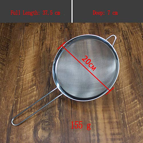 Opcional acero inoxidable de malla fina de alambre de malla de tamiz tamiz del té de aceite de alta calidad Tamiz Harina colador del filtro de tamiz Alimentación, de 20 cm de acero inoxidable